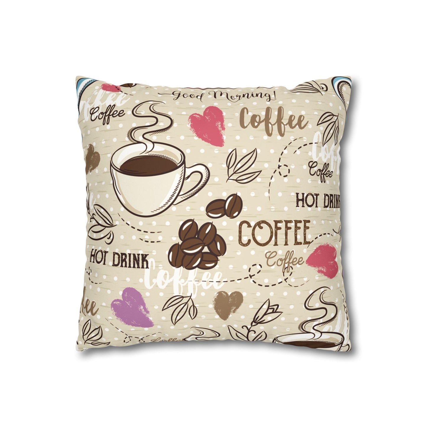 Coffee-Themed Pillowcase for Cozy Living Rooms, Coffee Lover Gift, Home Decor Accent, Housewarming Gift, Unique Bedding