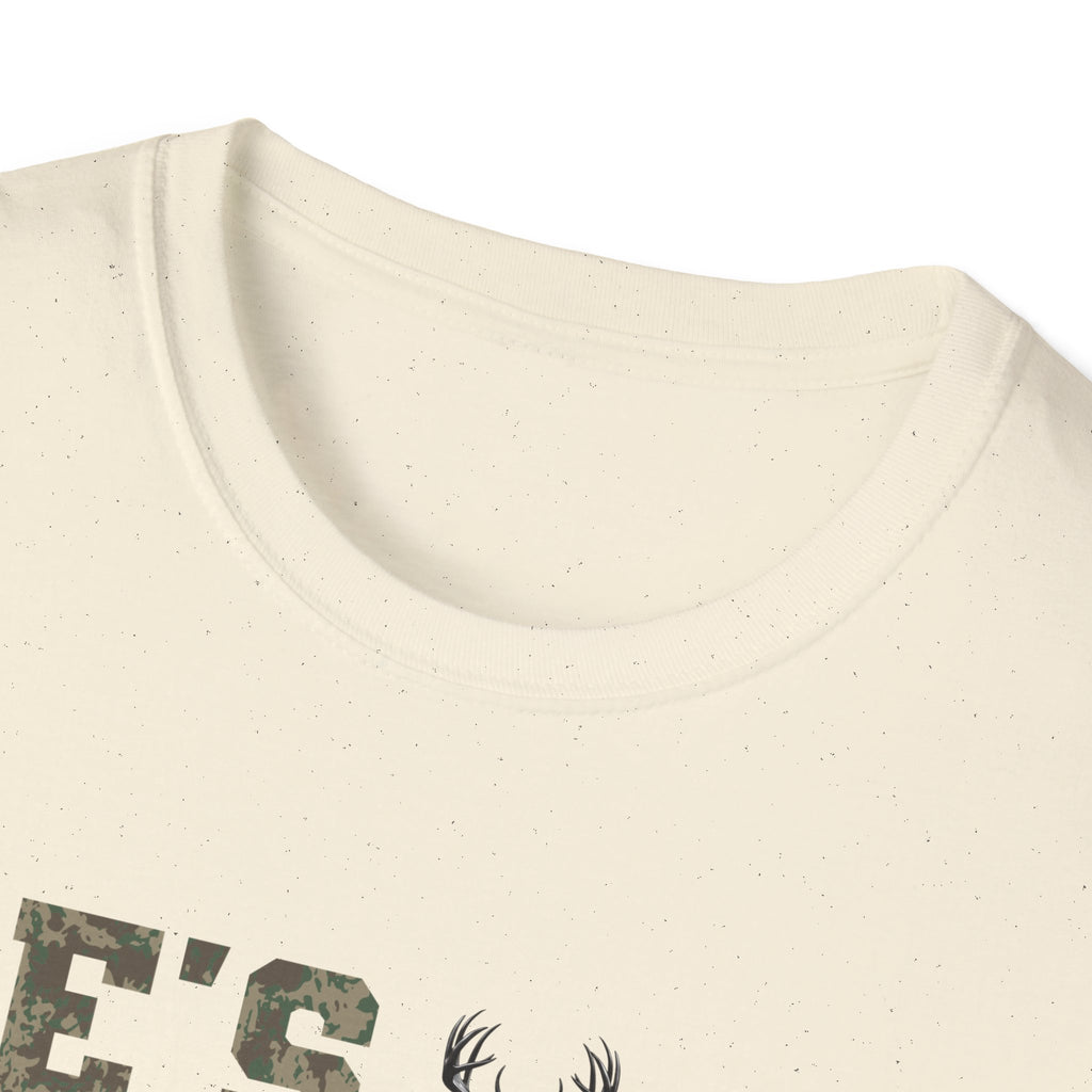 Men's Camo Print Hunting T-Shirt - He's Hunting