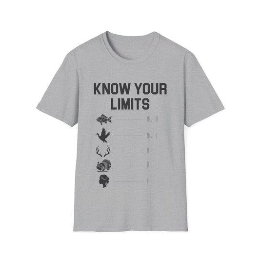 Unisex Softstyle T-Shirt - Know Your Limits | Motivational Tee, Gift for Nature Lovers, Inspirational Attire, Outdoor Adventure Shirt