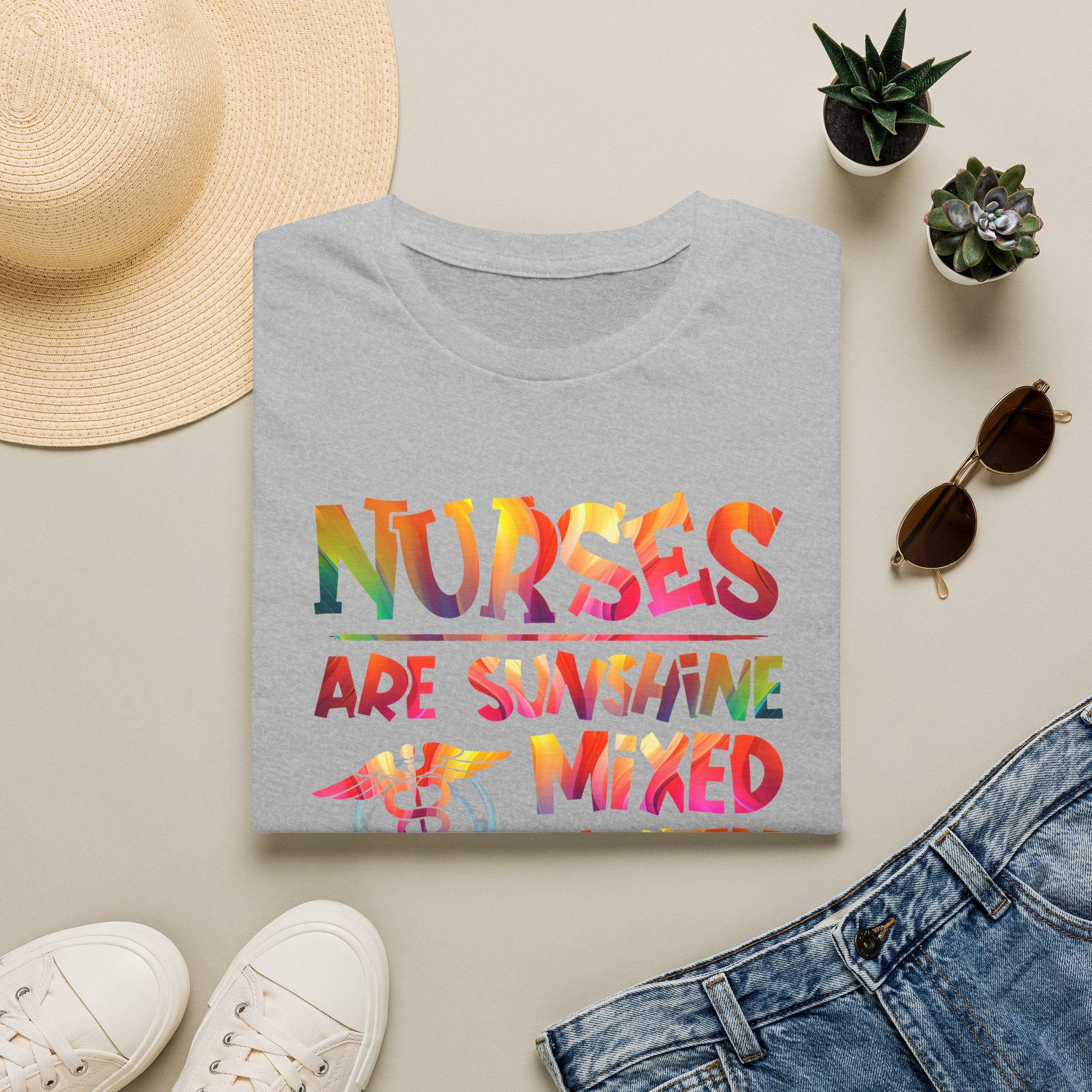 Nurses Are Sunshine Mixed With a Little Hurricane T-Shirt