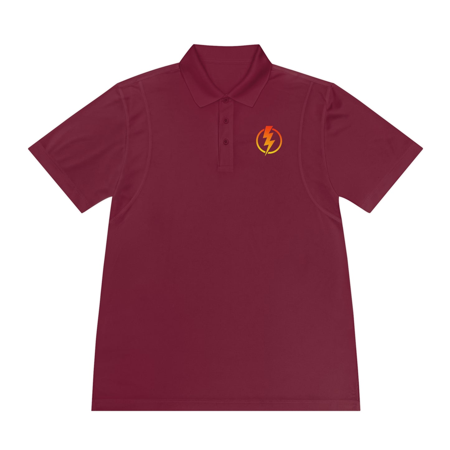 Men's Sport Polo Shirt with Lightning Bolt Design