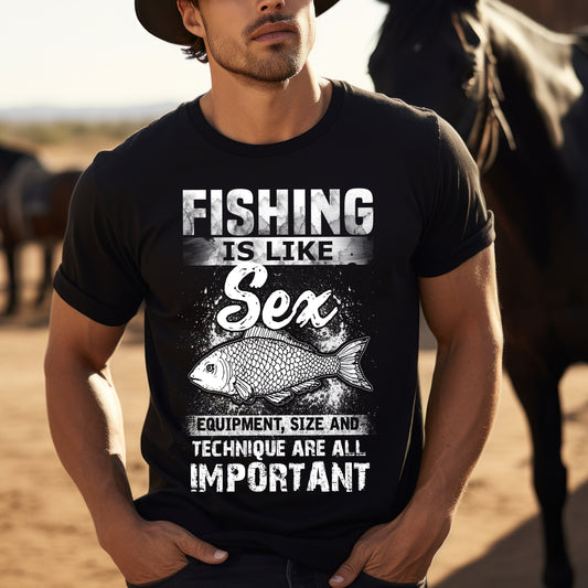 Funny Fishing T-Shirt - 'Fishing is Like Sex' Graphic Tee for Anglers