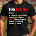 Firefighter Definition T-Shirt — 'A Courageous Soul' Tribute Tee