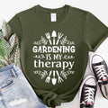 Gardening Is My Therapy T‑Shirt — Garden Tools Graphic Tee for Plant Lovers