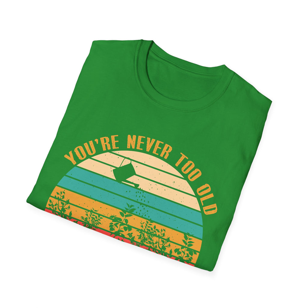 Vintage Play in the Dirt Unisex Softstyle T-Shirt - Fun Outdoor Gardening Tees for All Ages