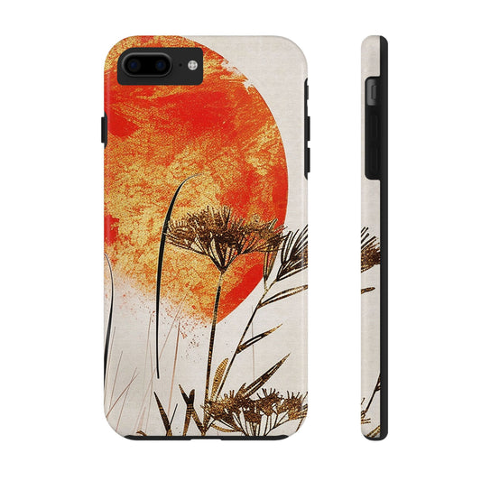 Artistic Floral Tough Phone Case - Sunset Design for Nature Lovers