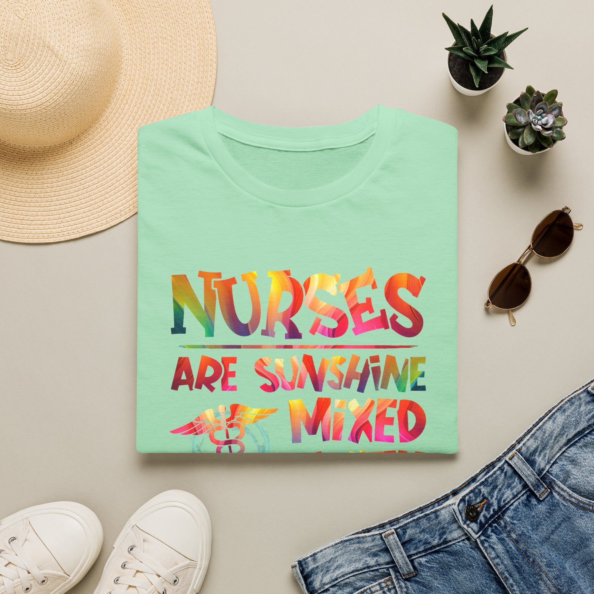 Nurses Are Sunshine Mixed With a Little Hurricane T-Shirt