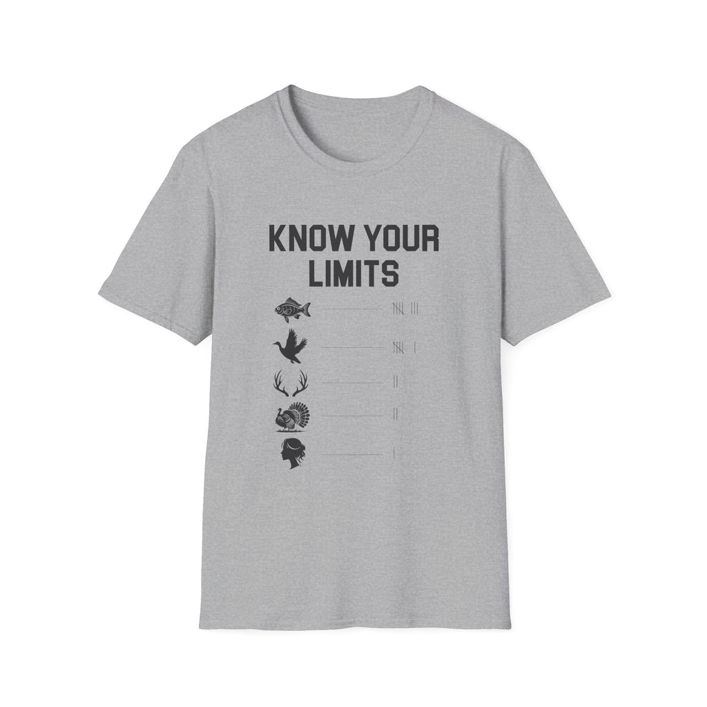 Unisex Softstyle T-Shirt - Know Your Limits | Motivational Tee, Gift for Nature Lovers, Inspirational Attire, Outdoor Adventure Shirt