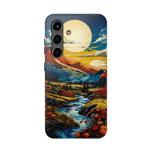 Scenic Landscape Tough Phone Case - Vibrant Nature Design for Adventurers