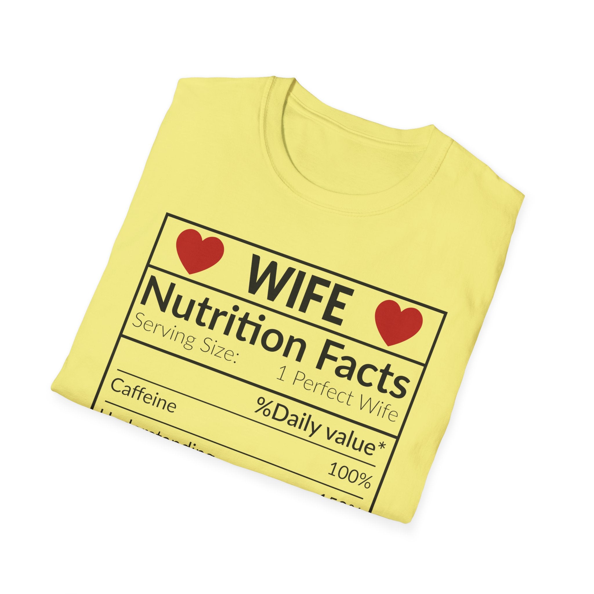 Humorous Wife Nutrition Facts T-Shirt | Perfect Gift for Spouses