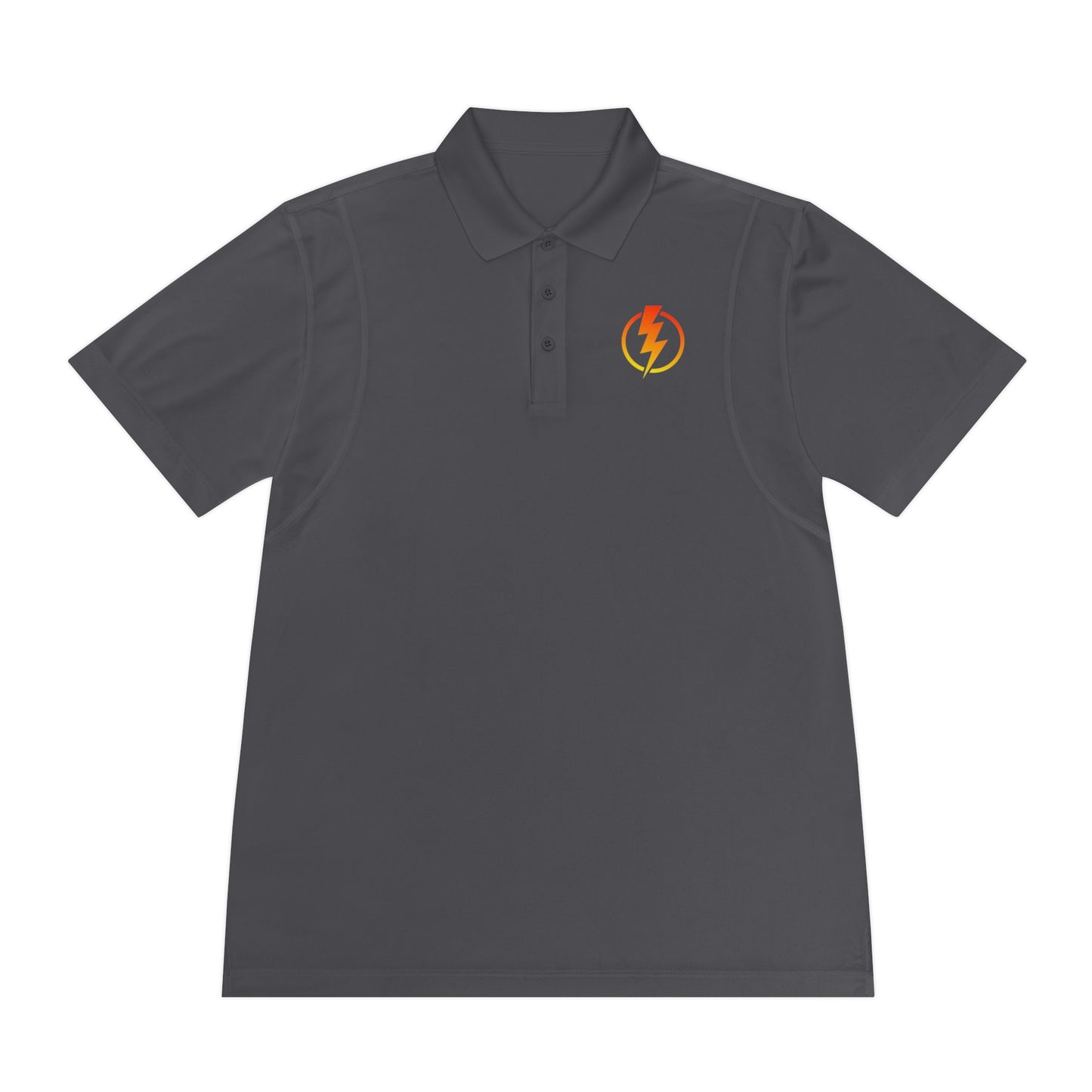 Men's Sport Polo Shirt with Lightning Bolt Design