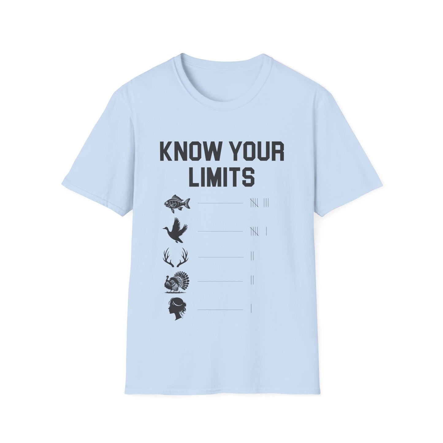 Unisex Softstyle T-Shirt - Know Your Limits | Motivational Tee, Gift for Nature Lovers, Inspirational Attire, Outdoor Adventure Shirt