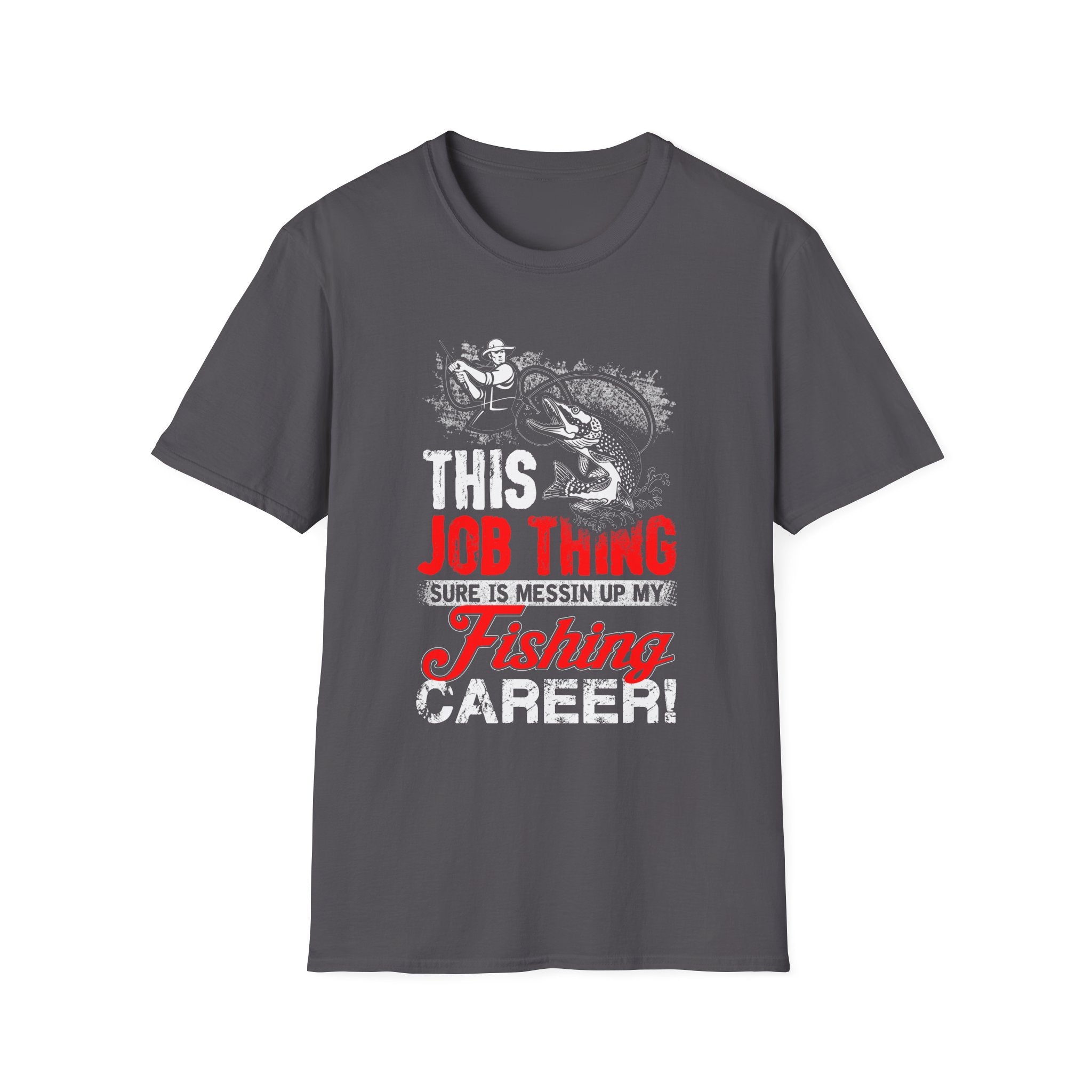 Funny Fishing Career Unisex Softstyle T-Shirt - Perfect for Outdoor Enthusiasts