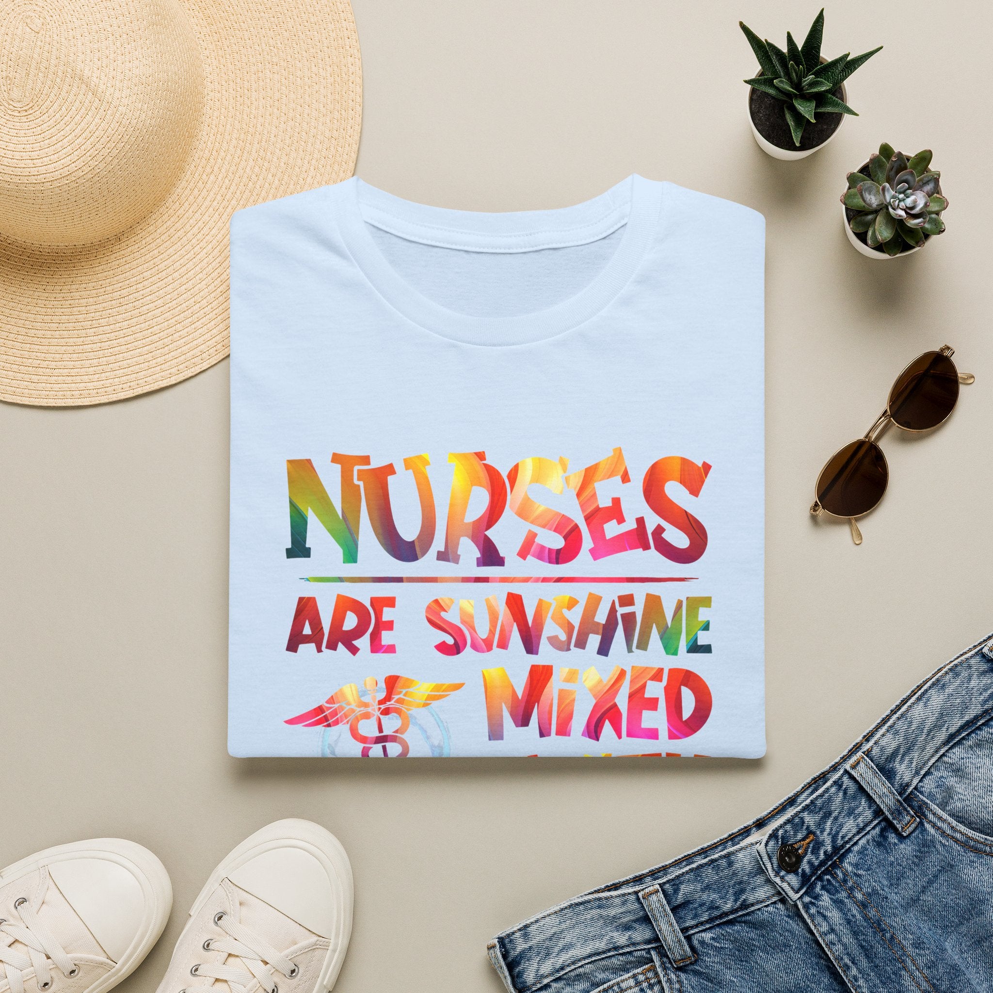 Nurses Are Sunshine Mixed With a Little Hurricane T-Shirt