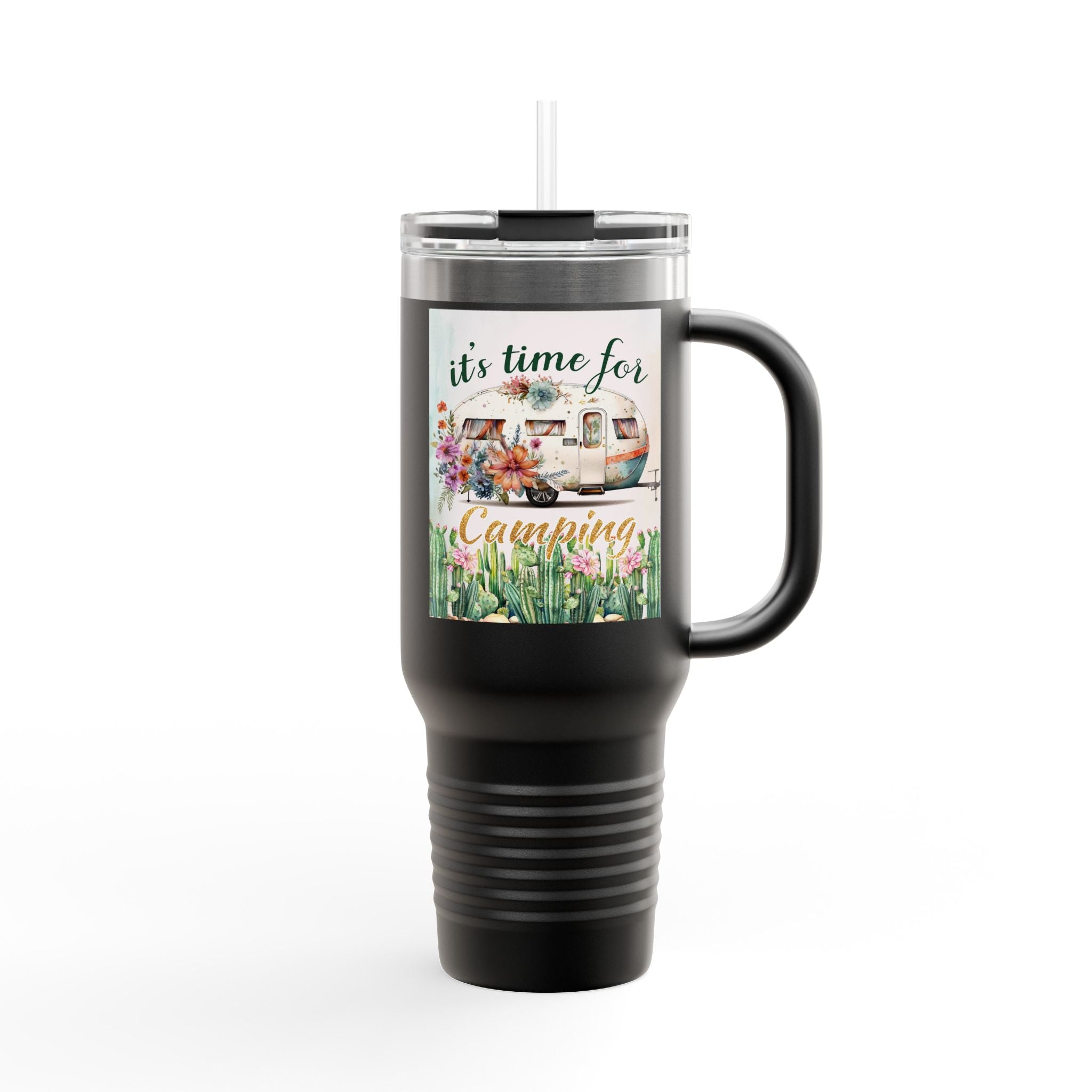 Camping Insulated Travel Mug - 40oz, Perfect for Outdoor Adventures, Hiking, Road Trips, Gifts for Campers, Summer Fun