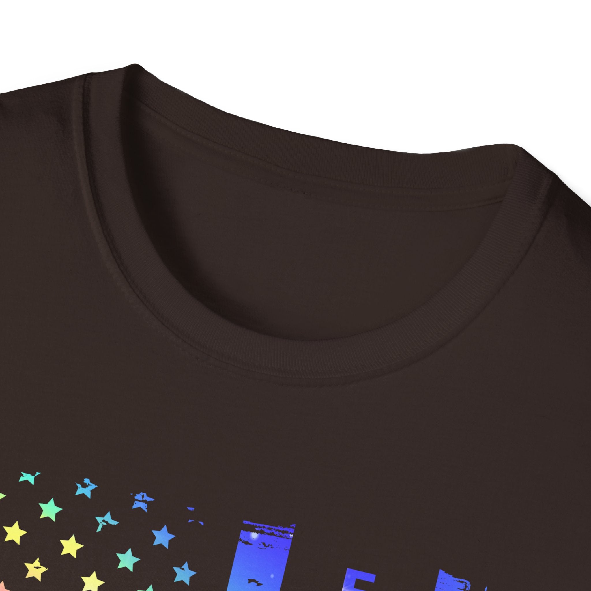 Pride Firefighter Unisex Softstyle T-Shirt - Colorful American Flag Design