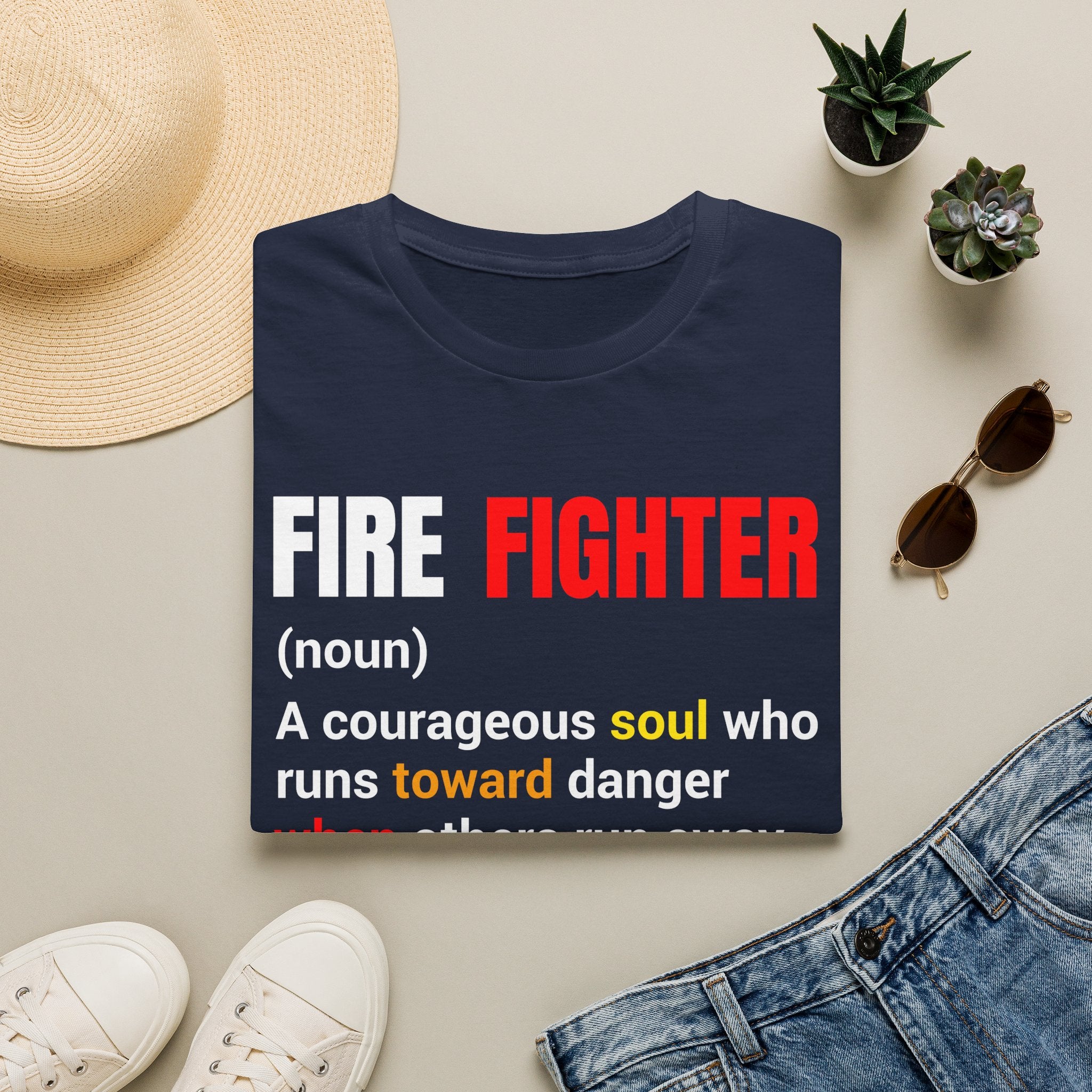 Firefighter Definition T-Shirt — 'A Courageous Soul' Tribute Tee