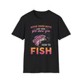 Fishing T-Shirt for Girls - 'Move Over Boys, Let This Girl Show You How to Fish'