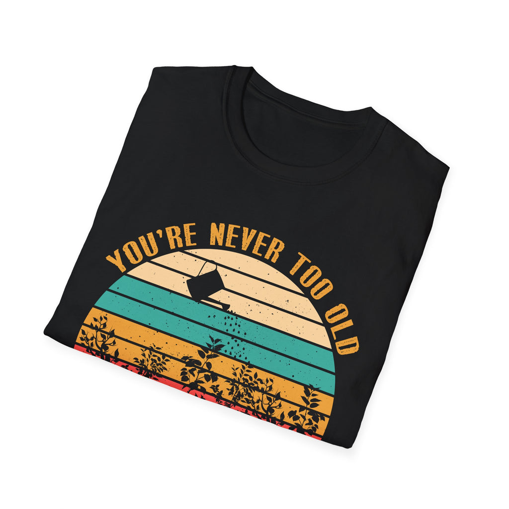Vintage Play in the Dirt Unisex Softstyle T-Shirt - Fun Outdoor Gardening Tees for All Ages