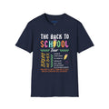 Back to School Tour T-Shirt — Retro Neon School Supplies Graphic Tee