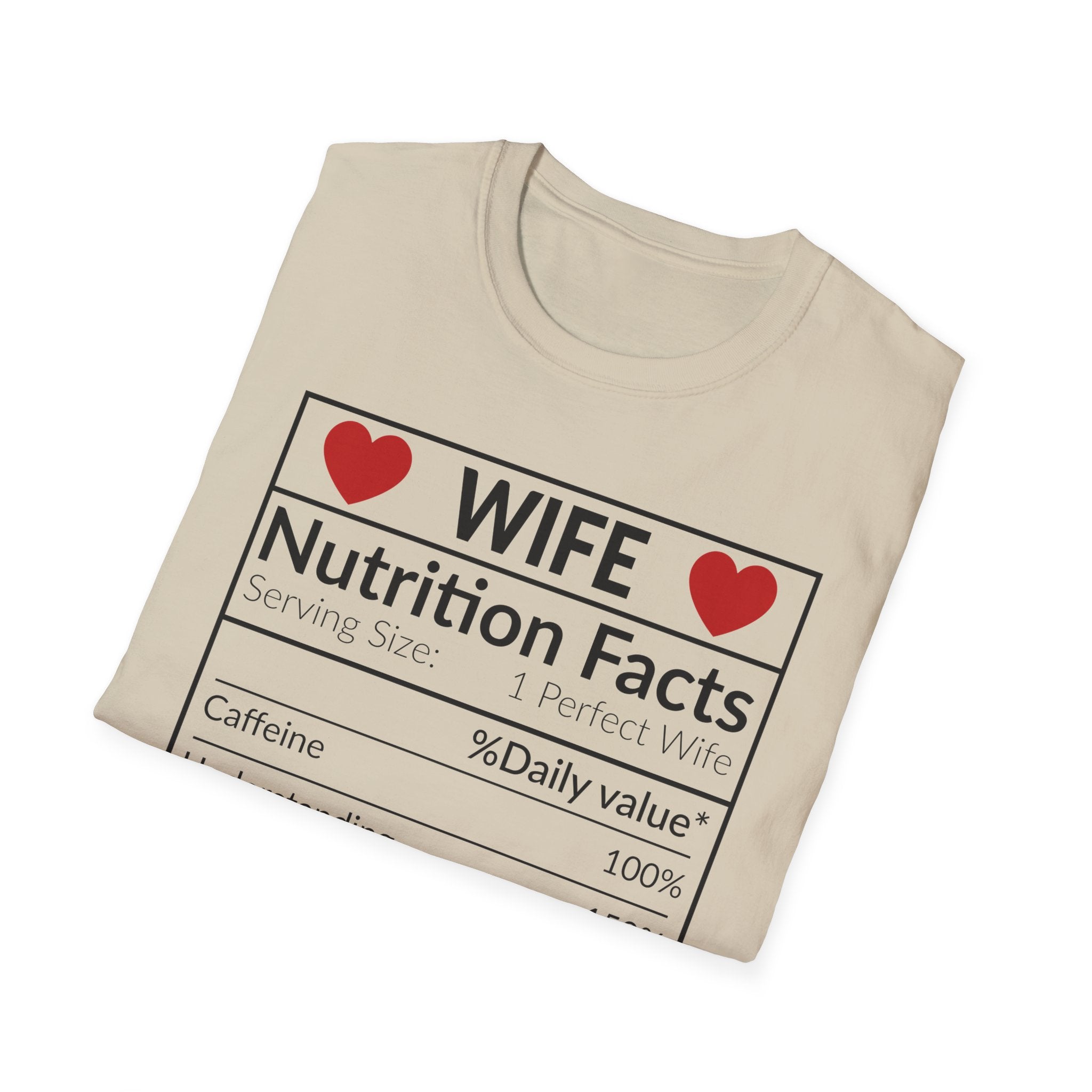 Humorous Wife Nutrition Facts T-Shirt | Perfect Gift for Spouses