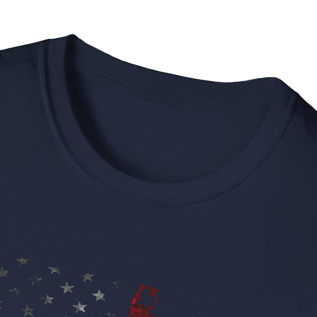 Patriotic Firefighter Graphic T-Shirt | Unisex Softstyle Tee for Heroes