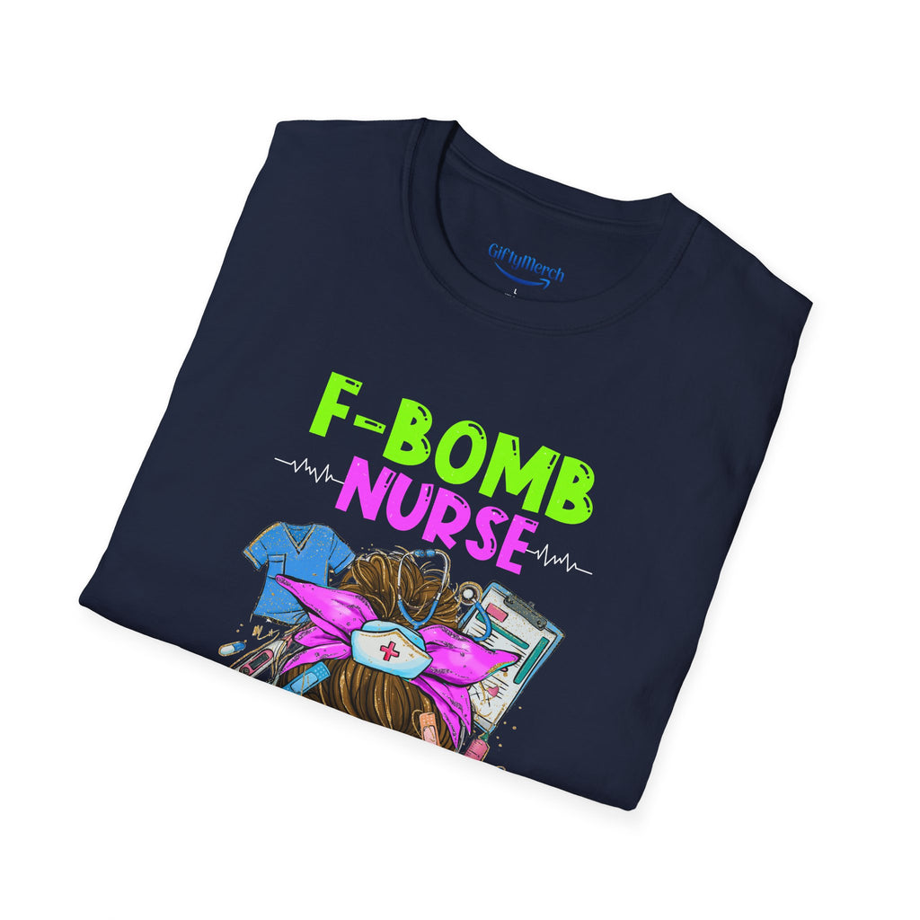 F-Bomb Nurse T-Shirt – Funny Nurse Graphic Tee “Stuck Between IDK, IDC and IDGAF”