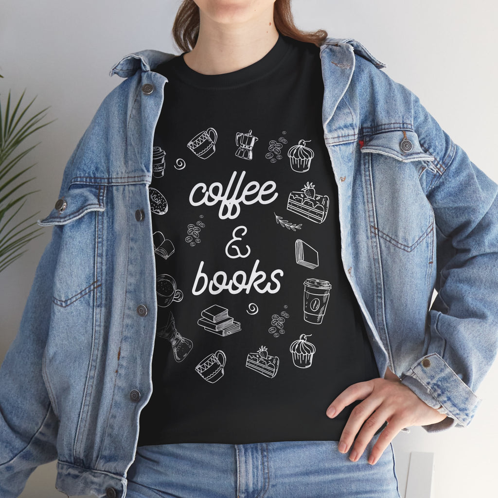 Coffee & Books T-Shirt — Vintage Booklover Graphic Tee