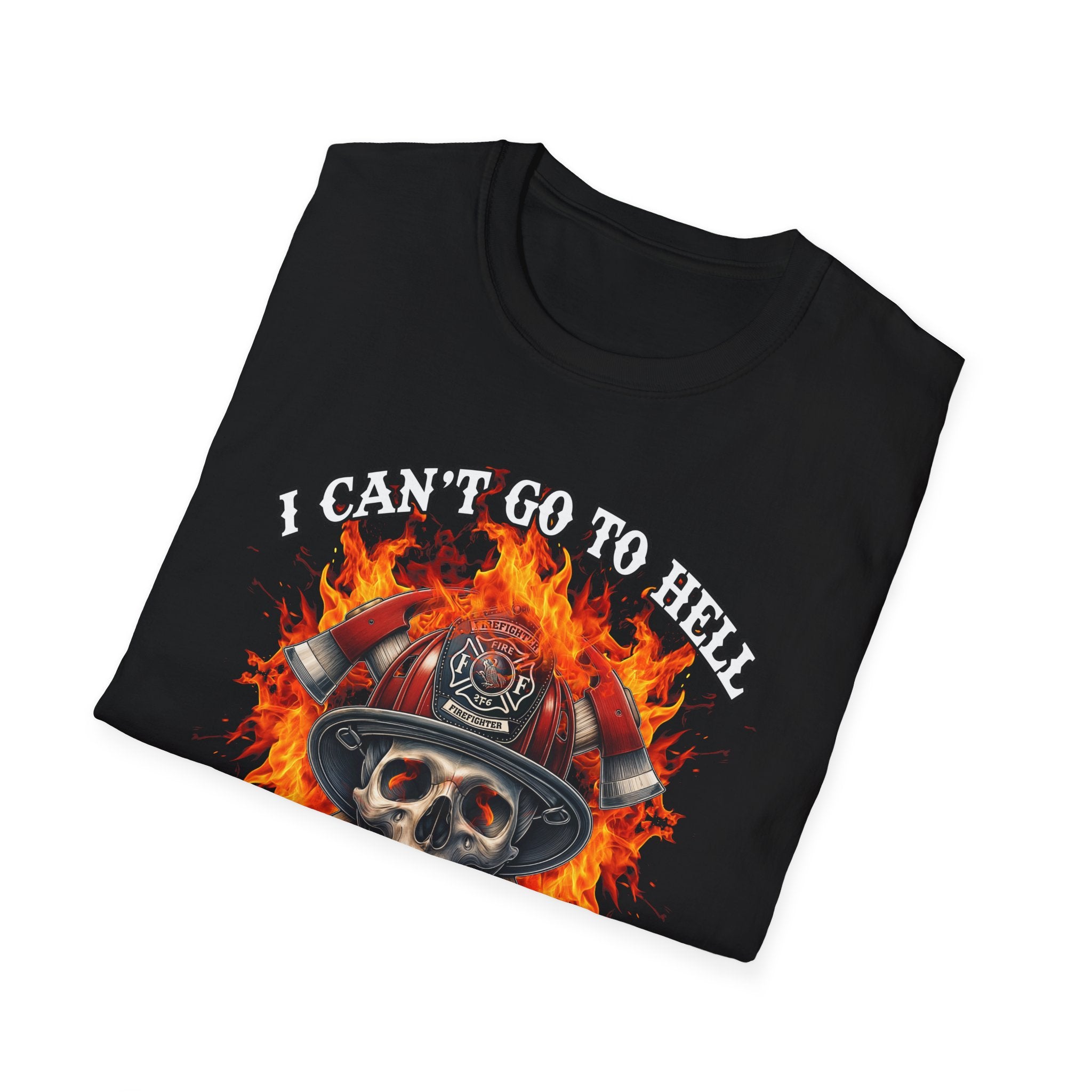 Unisex Softstyle T-Shirt: "I Can't Go to Hell - The Devil Has a Restraining Order" Graphic Tee