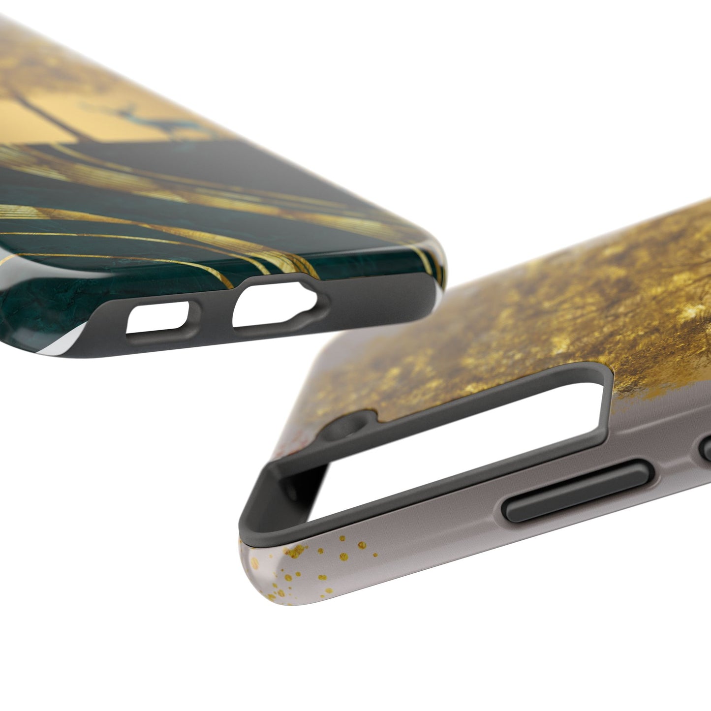Elegant Wilderness Tough Phone Case - Golden Tree & Deer Design
