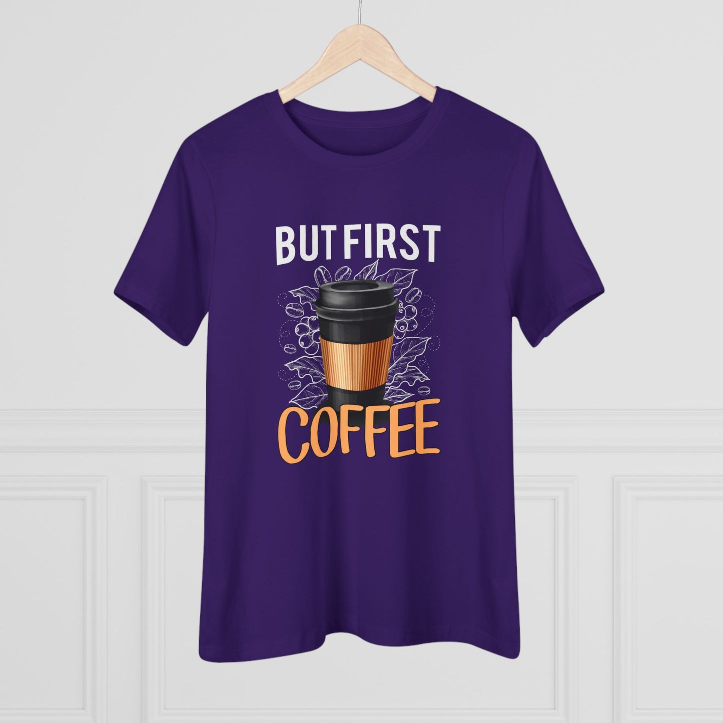 But First Coffee Women's Cotton Tee, Coffee Lover Shirt, Casual T-Shirt, Gift for Her, Everyday Wear, Trendy Graphic Tee