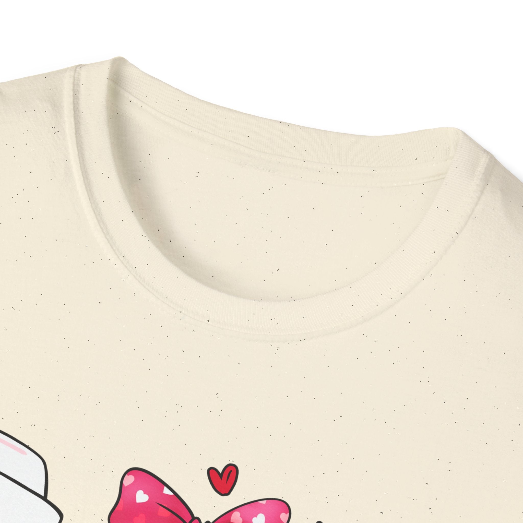 Nurse Love Unisex Softstyle T-Shirt - Heart & Bow Design for Healthcare Professionals
